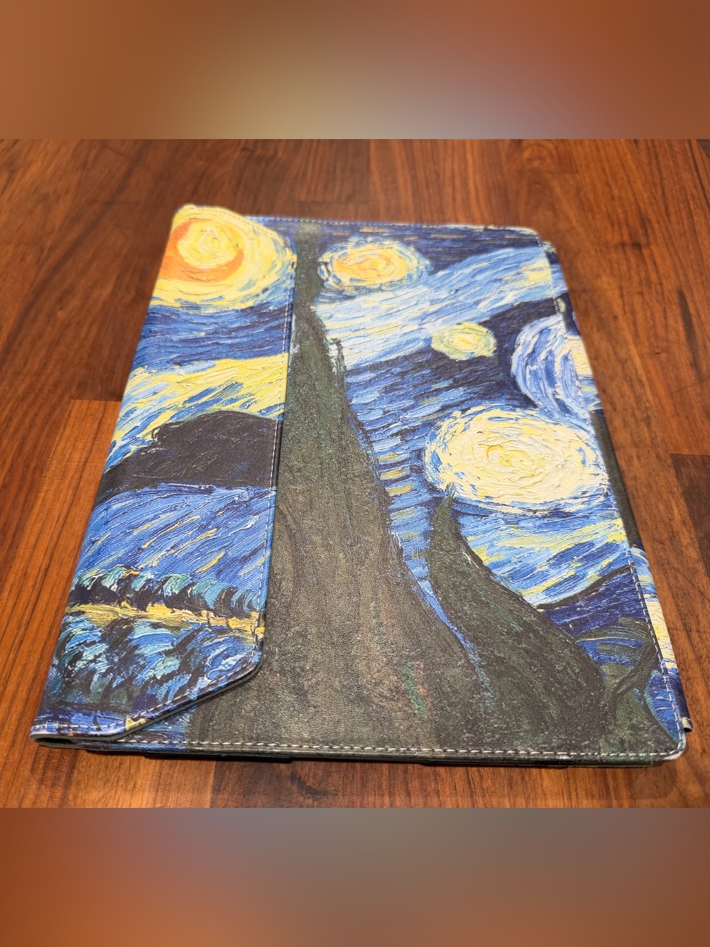 Starry Night Print Tablet Sleeve - Blue & Yellow